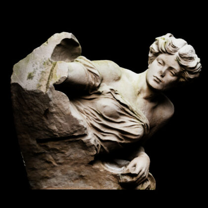 Milford Lane Statue with drapes