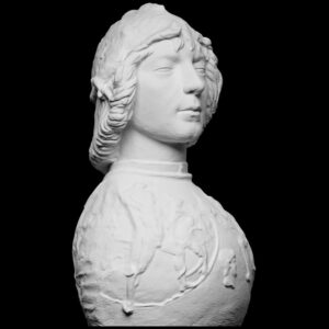 Helmet-clad man and chest harness with relief