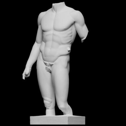 Torso of a nude young man, Spear-bearer or Doryphoros, The Pourtales Torso