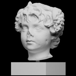 Head of a boy wearing a wreath