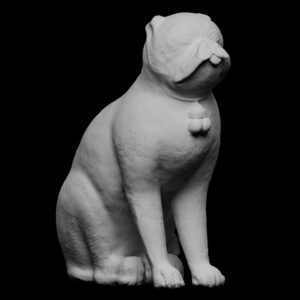 Chinese Porcelain Pug Dog A (One of a Pair)