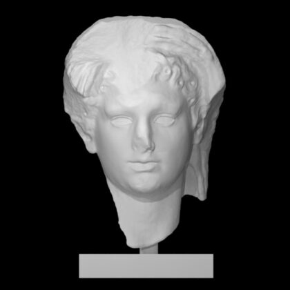 Marble head of a veiled man