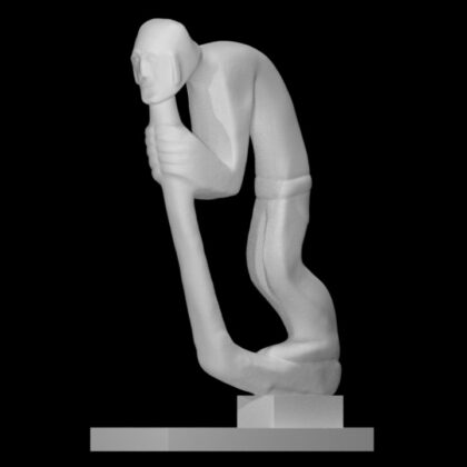 Hunchback Leaning on Staff